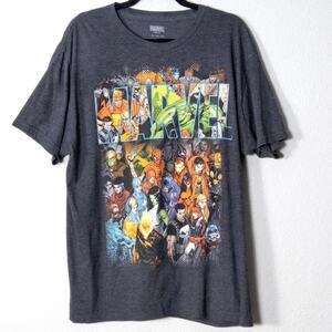 Marvel Graphic T Shirt Mens Gray XL Short Sleeve Crew Neck Comic Graphic